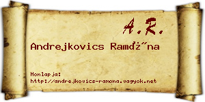 Andrejkovics Ramóna névjegykártya